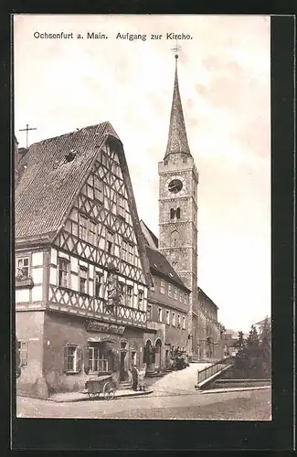 AK Ochsenfurt / Main, Aufgang zur Kirche