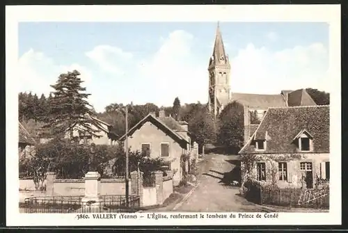 AK Vallery, L`Église, renfermant le tombeau du Prince de Condé