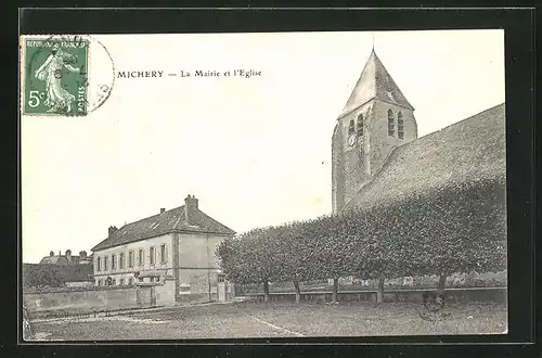 AK Michery, La Mairie et l`Eglise