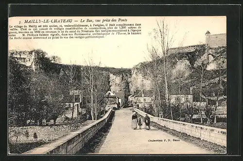 AK Mailly-le-Chateau, le Bas, vue prise des Ponts