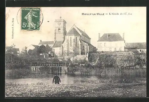 AK Mailly-la-Ville, l'Abside de l'Église