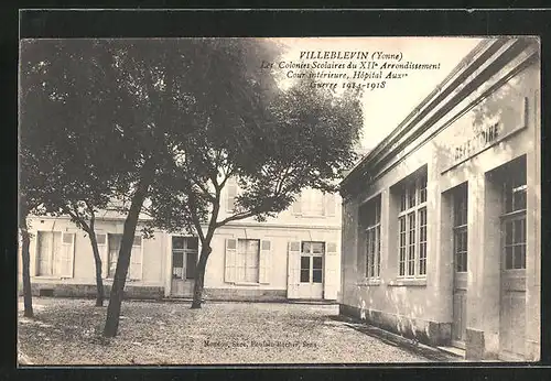 AK Villeblevin, les Colonies Scolaires, Cour intérieure, Hopital Auxerre