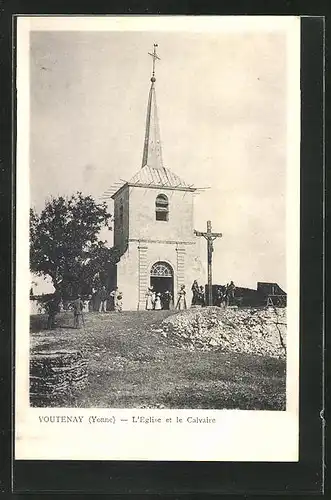 AK Voutenay, l'Eglise et le Calvaire