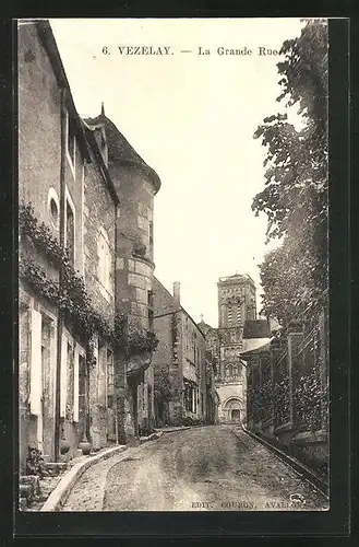 AK Vezelay, La Grande Rue