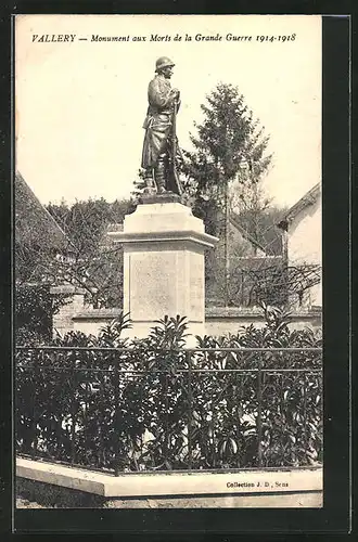 AK Vallery, Monument aux Morts de la Grande Guerre