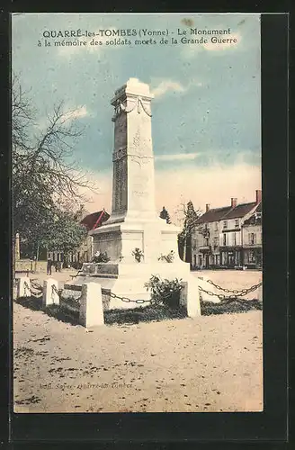 AK Quarre-les-Tombes, Le Monument a la memoire des soldats morts de la Grande Guerre