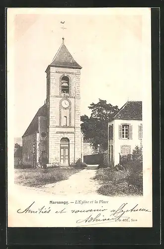 AK Marsangy, L`Eglise et la Place