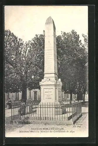 AK Brienon-sur-Armancon, Monument eleve a la Memoire des Combattants de 1870