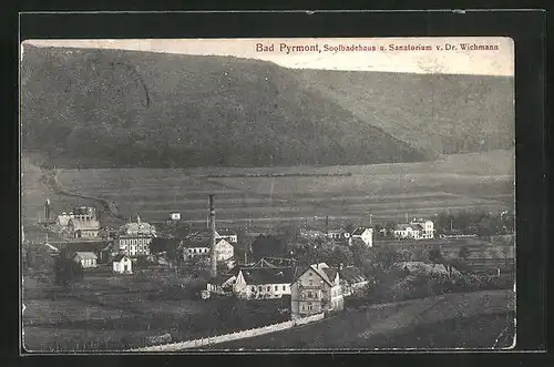 AK Bad Pyrmont, Soolbadehaus mit Sanatorium v. Dr. Wichmann