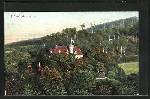 AK Arenberg, Schloss Arensburg aus der Vogelschau