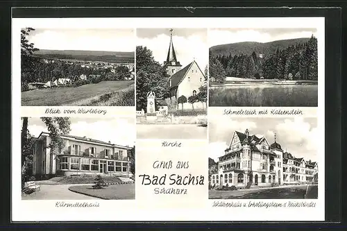 AK Bad Sachsa / Harz, Kurmittelhaus, Kirche, Schützenhaus, Schmelzteich