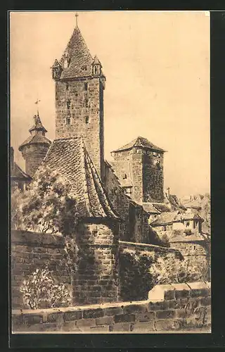 Künstler-AK Nürnberg, Blick nach Luginsland