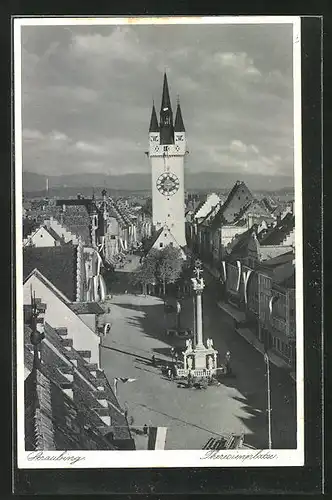 AK Straubing, Blick auf den Theresienplatz