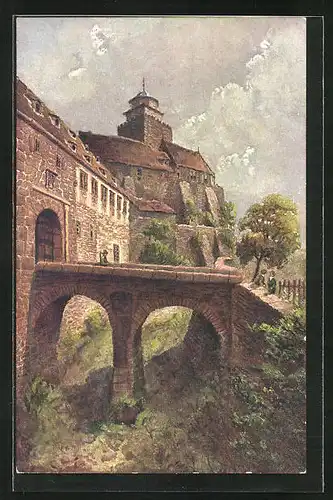 Künstler-AK Neustadt /Odenwald, Burg Breuberg