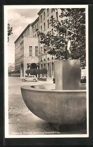 AK Duisburg, Brunnen am König Heinrich-Platz