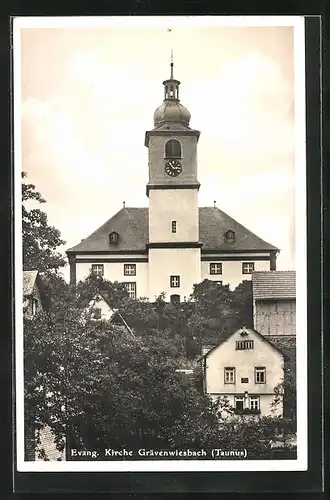 AK Grävenwiesbach / Taunus, Blick zur evangelischen Kirche