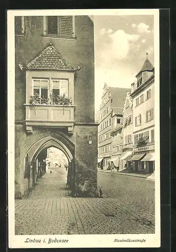 AK Lindau im Bodensee, Partie auf der Maximilianstrasse