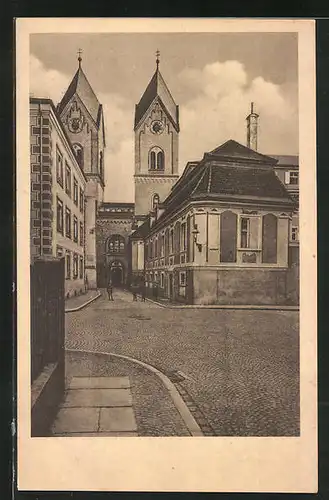 AK Passau, Teilansicht mit Klosterkirche Niedernburg