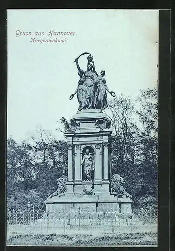 Mondschein-AK Hannover, Partie am Kriegerdenkmal