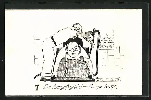 Künstler-AK Ein Armgruss gibt dem Bizeps Kraft
