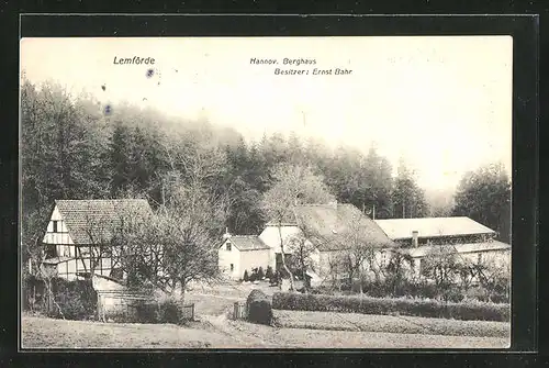 AK Lemförde, Gasthaus Hannov. Berghaus, Besitzer Ernst Bahr