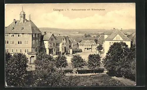 AK Usingen / Taunus, Rathausstrasse mit Wilhelmyhaus