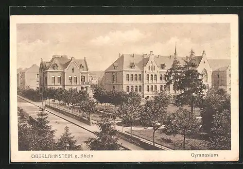 AK Oberlahnstein / Rhein, Teilansicht mit Gymnasium