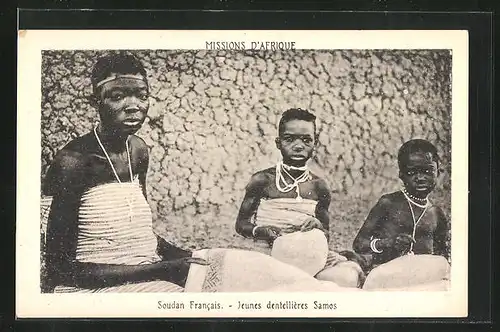 AK Soudan Francais, Jeunes denetelliéres Samos, afrikanische Volkstypen