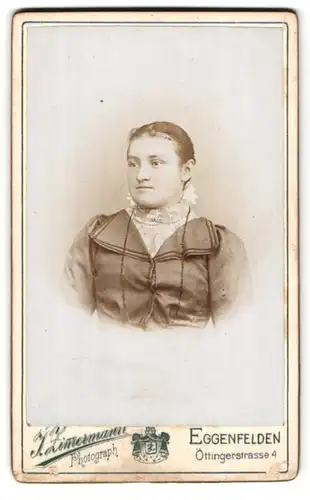 Fotografie J. Zimermann, Eggenfelden, Öttingerstrasse 4, Portrait junge Dame mit zurückgebundenem Haar