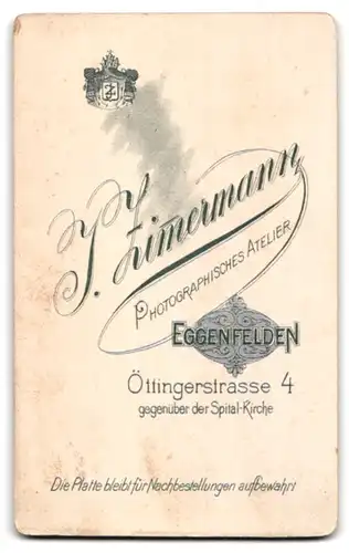 Fotografie J. Zimermann, Eggenfelden, Öttingerstrasse 4, Portrait stattlicher Herr in modischer Kleidung