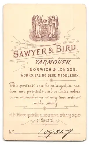 Fotografie sawyer & Bird, Yarmouth, Portrait junge Brünette Dame mit Kragenbrosche