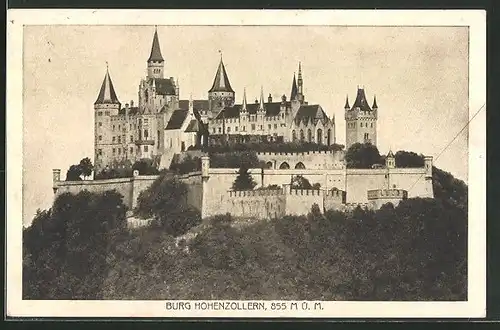 AK Blick auf die Burg Hohenzollern
