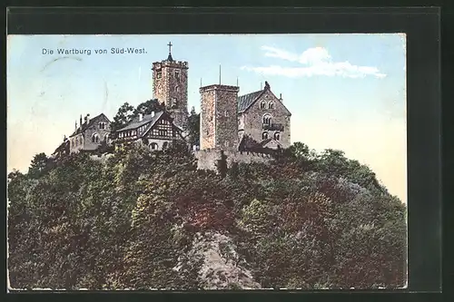 AK Eisenach, Die Wartburg von Süd-West