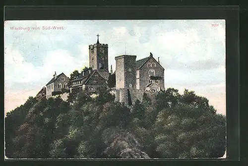 AK Eisenach, Wartburg von Süd-West