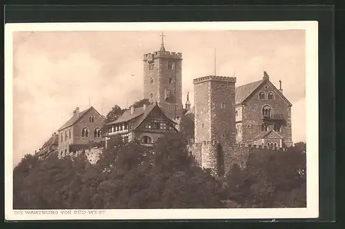 AK Eisenach, Die Wartburg von Süd-West