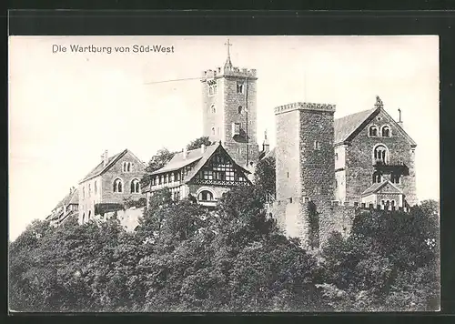 AK Eisenach, Die Wartburg von Süd-West