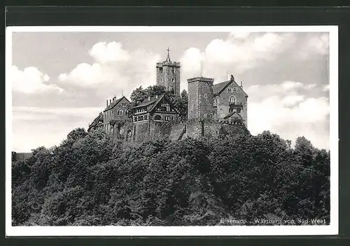 AK Eisenach, Wartburg von Süd-West