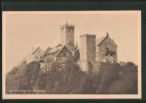 AK Eisenach, Die Wartburg von Süd-West