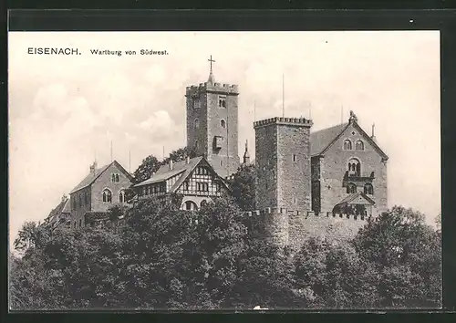 AK Eisenach, Wartburg von Süd-West