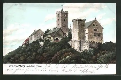 AK Eisenach, Die Wartburg von Süd-West