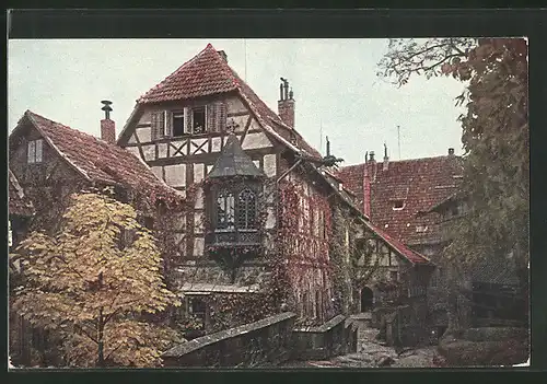 AK Eisenach, Wartburg, Vorhof und Torfahrt, Aufgang zur Luther-Stube