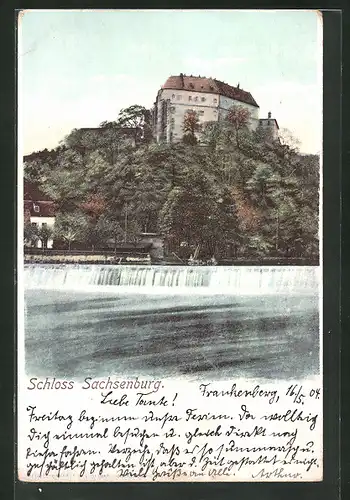 AK Schloss Sachsenburg nebst Wasserpartie