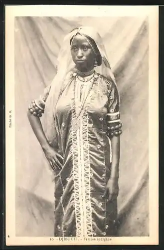 AK Djibouti, Femme indigène, Afrikanerin