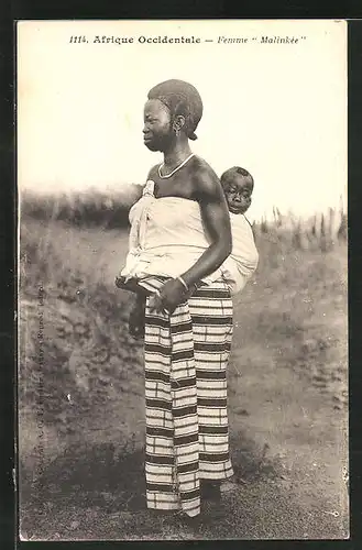 AK Femme Malinkée, Afrikanerin mit Kind