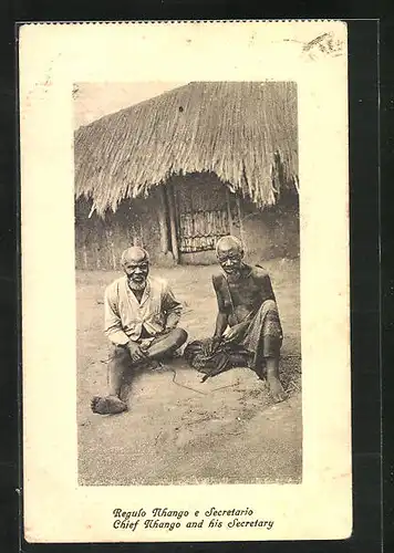 AK Chief Nhango and his Secretary, Afrikanischer Stammesführer mit Berater