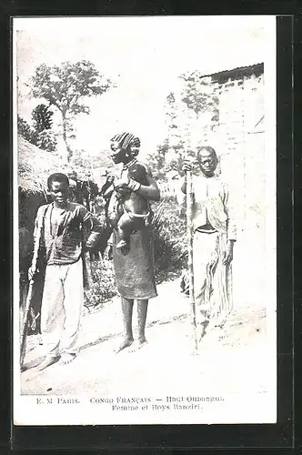 AK Congo Franyaise, Haut Oubangui, Femme et Boys Banziri, Afrikaner