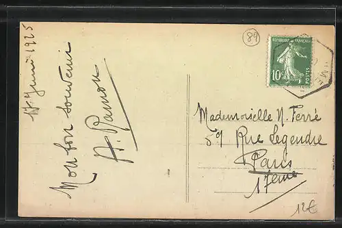 AK Bellechaume, Vue prise de la Route de Brinon