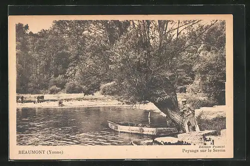 AK Beaumont, Paysage sur le Serein