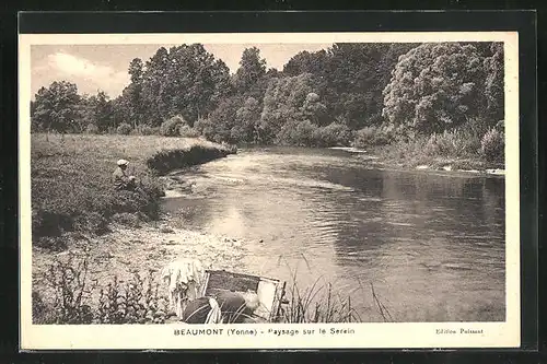 AK Beaumont, Paysage sur le Serein