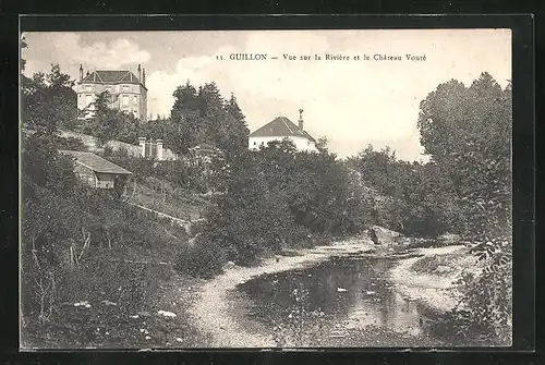 AK Guillon, Vue sur la Rivière et le Château Vouté